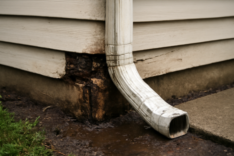 Downspout Failure Water Removal