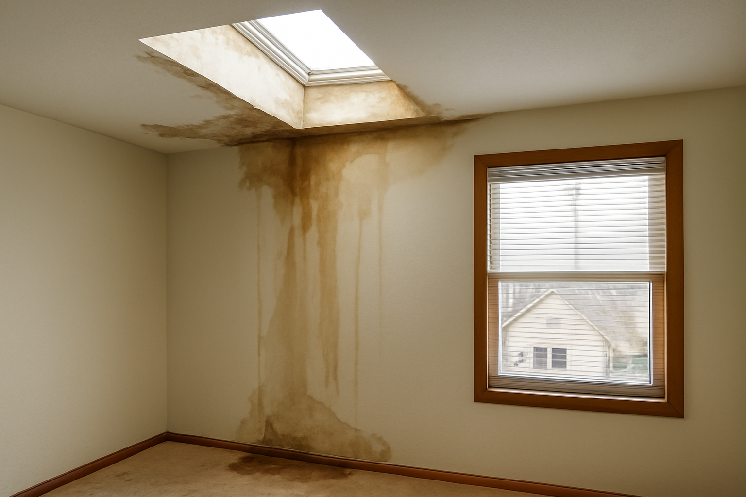 Skylight Leak Water Removal in Whitewater, WI